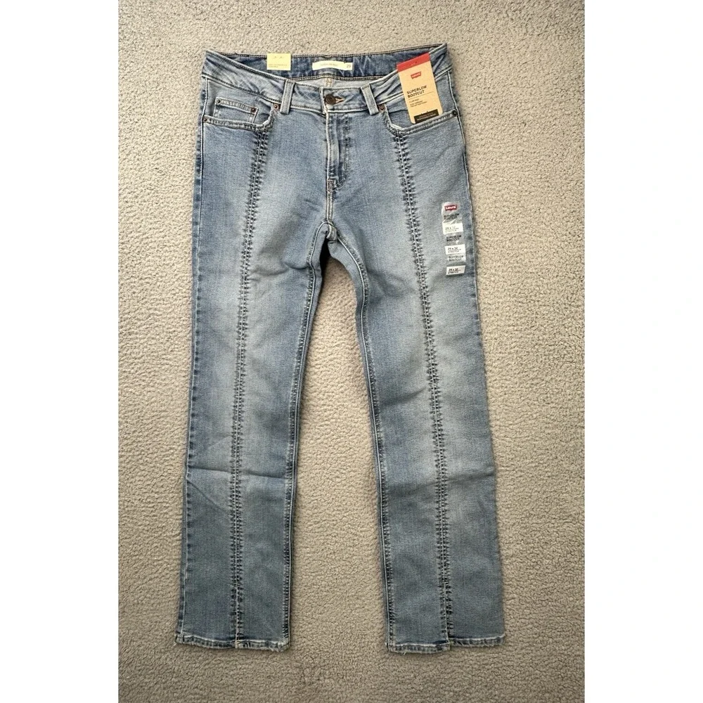 Levi's Superlow Bootcut Seamed Jeans Blue 29X32 Light Wash NWT